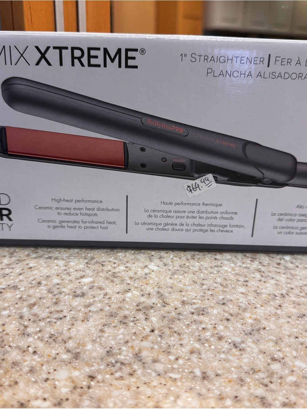 BaByliss Black Hair Straightener with Red Plates